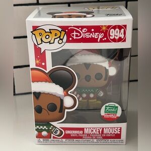 Gingerbread Mickey Mouse Funko Pop #994 w/ Limited Ed Sticker —Christmas Disney